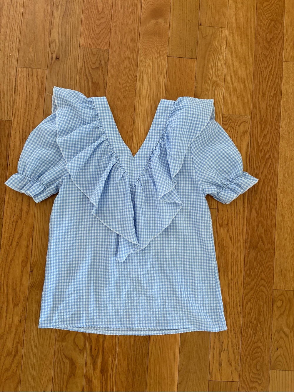 Shein gingham top with ruffles